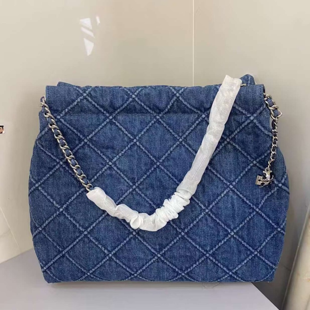 Tory Burch exploding Denim Tote Shopping Bag